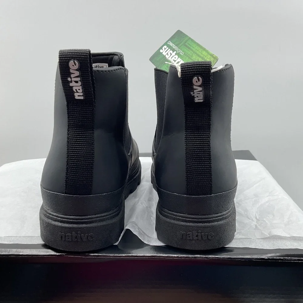 Native Kensington Chelsea Big Kid Onyx Black Water Resistant Boots J4 EUR 36